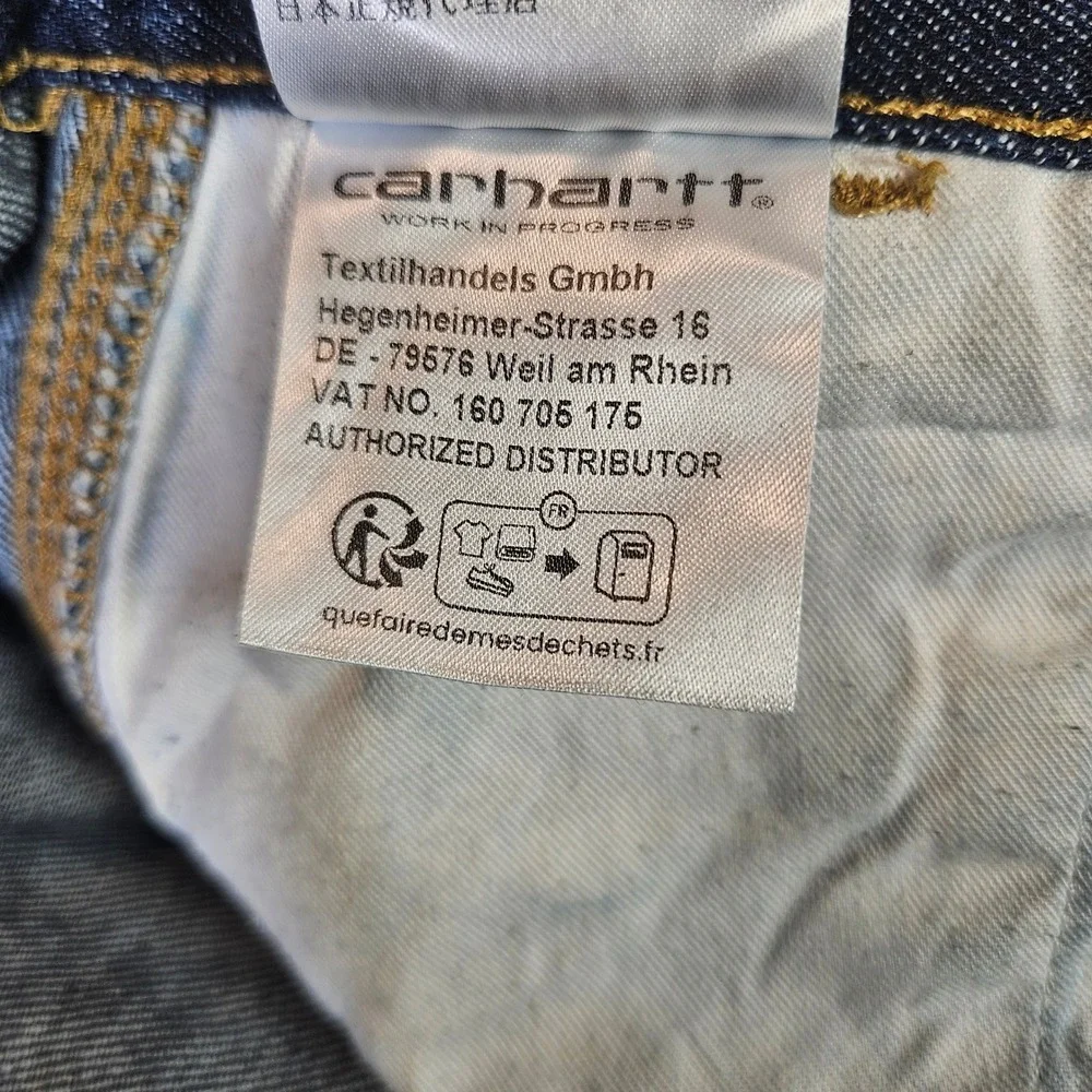 Carhartt WIP Brandon Single Knee Pant Womens Med Dark Wash Loose Carpenter Jean